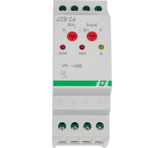 Изображение товара Двухуровневое реле уровня жидкости Евроавтоматика F&F PZ-827 (без датчиков) регулируемая чувствительность, регулируемая задержка переключения, 2 DIN, EA08.001.013