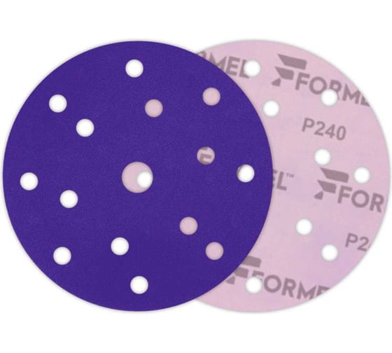 Изображение товара Диск CERAMIC PLUS 150 мм, 15 отверстий, Р240, 50 шт Formel 93823150240