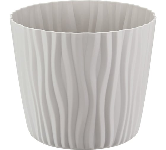 Изображение товара Кашпо IDEA ВОЛНА D160мм, 2л, с вкладышем Белый М 3188