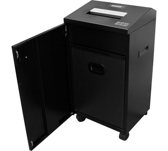 Изображение товара Уничтожитель документов ГЕЛЕОС DIN P-7, фрагмент 0,8х2мм, 8-9 лист70г/м2, 92 литра УА92-7