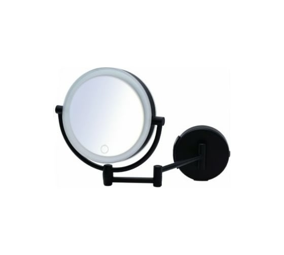 Изображение товара Косметическое зеркало RIDDER подвесное Shuri 1х/5х-увеличение LED сенсор USB чёрный О3211510
