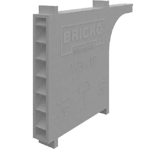 Изображение товара Вентиляционная коробочка Bricko V-Box 90 60x10x90 светло-серая, ПВХ, коробка 120 шт. 117655