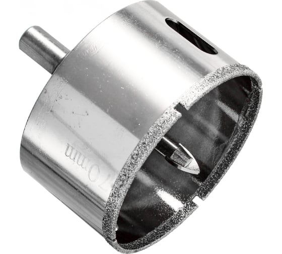 Изображение товара Коронка алмазная по керамике и стеклу 70 мм, с центрирующим сверлом, цилиндрический хвостовик 8 мм TORGWIN T601334