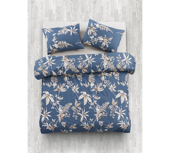 Изображение товара Комплект постельного белья Guten Morgen бязь, рис.1137, Flower vines, 1.5 спальный, с наволочкой 70x70 см ПБ-1137-143-150-70