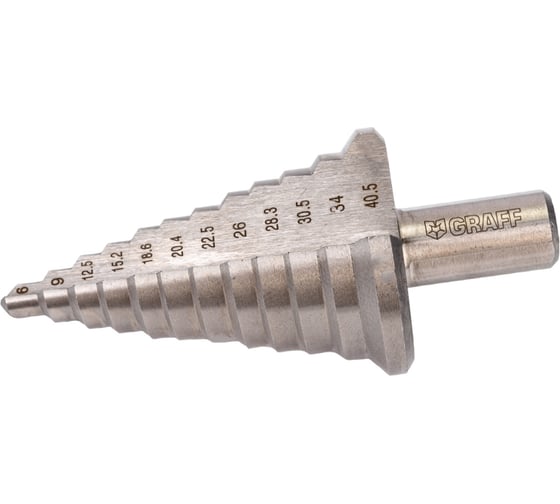 Изображение товара Сверло ступенчатое по металлу (6-40.5 мм; Р6М5) в блистере GRAFF 70640
