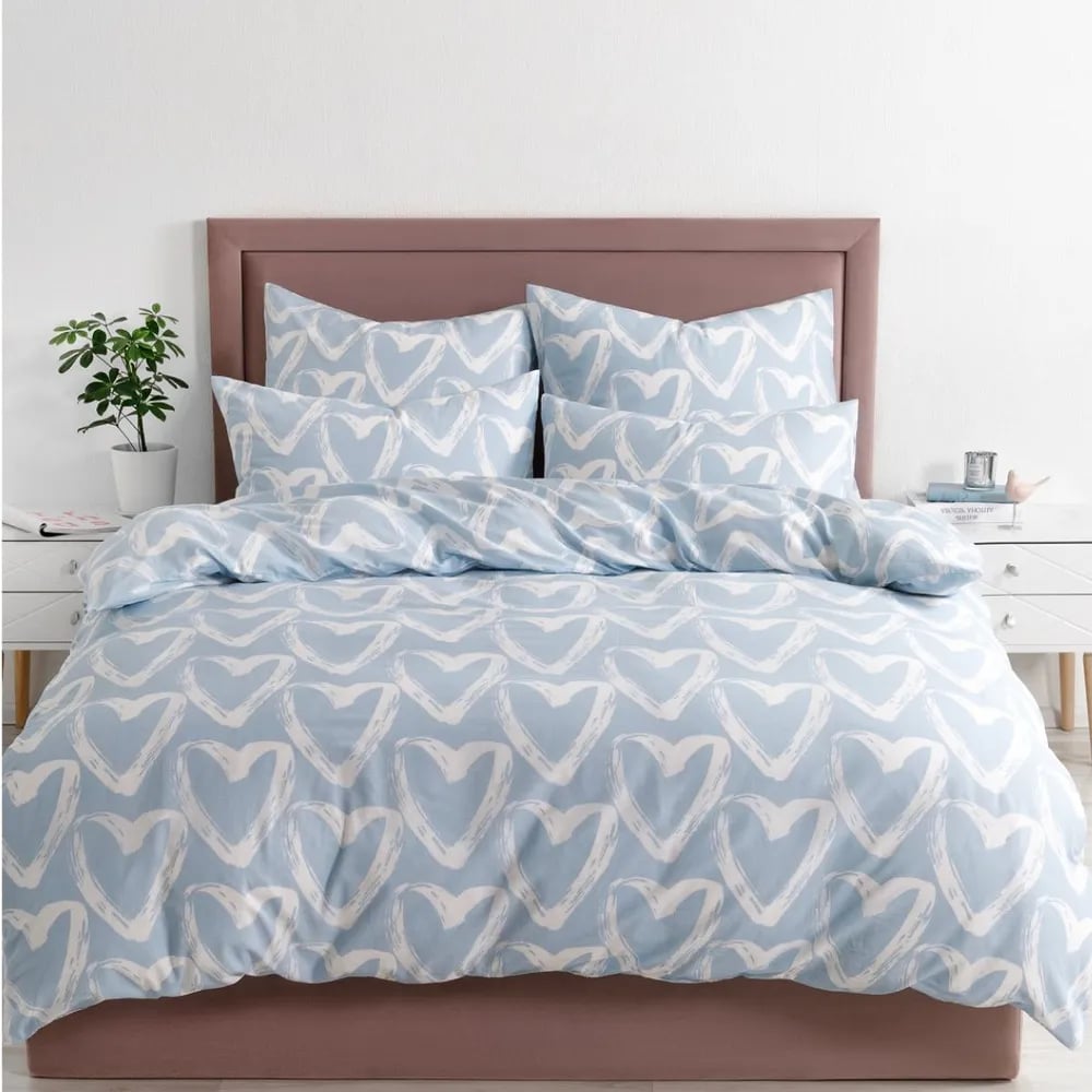 Изображение товара Комплект постельного белья Guten Morgen бязь с сердечным принтом, двуспальный