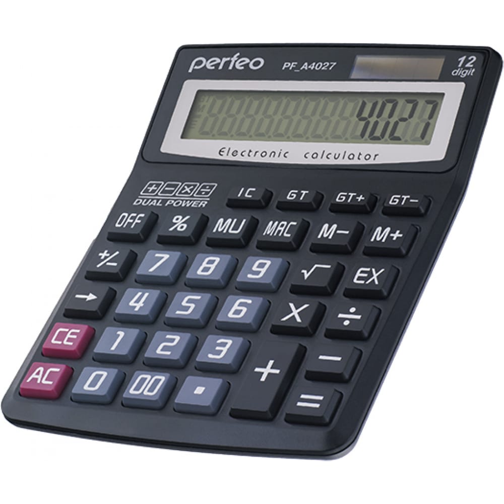 Двенадцатиразрядный бухгалтерский калькулятор Perfeo - 30010588