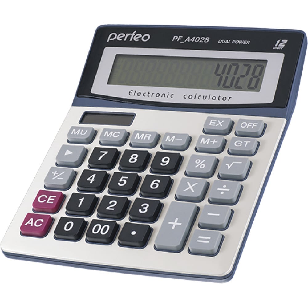 Двенадцатиразрядный бухгалтерский калькулятор Perfeo