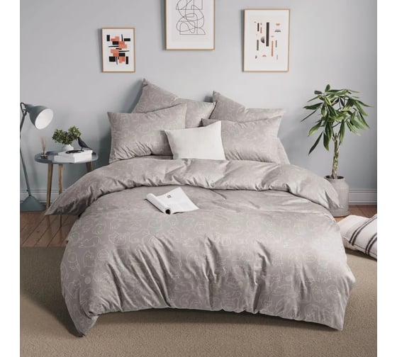 Изображение товара Комплект постельного белья Guten Morgen бязь, рис.1151, Cuties, 1.5 спальный, с наволочкой 50x70 см GMБ-1151-143-150-50