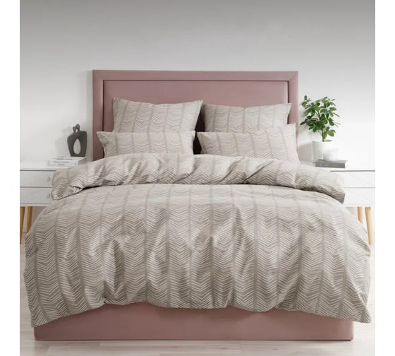 Изображение товара Комплект постельного белья Guten Morgen бязь, рис.1152, Scandi, 1.5 спальный, с наволочкой 50x70 см GMБ-1152-143-150-50