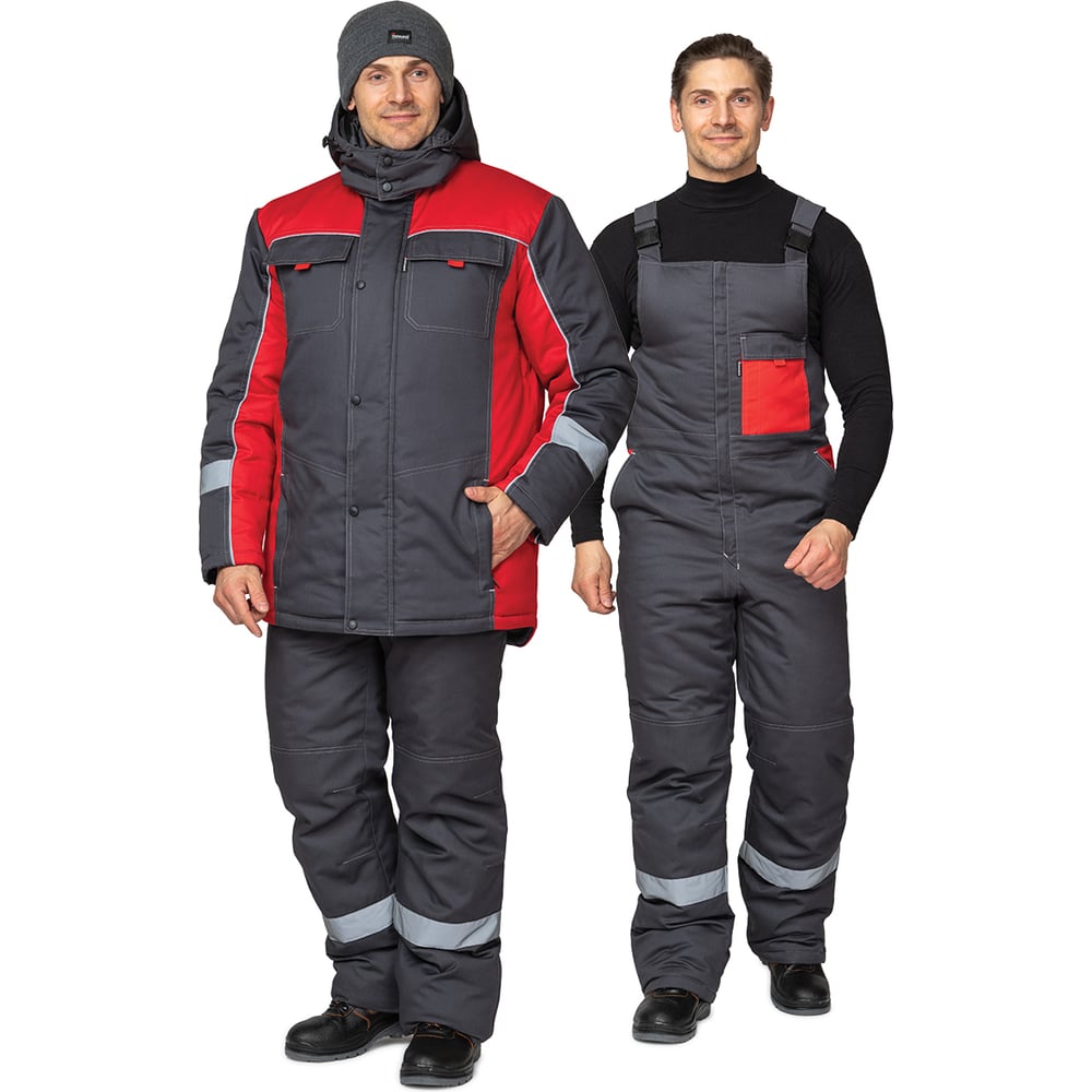 Изображение товара Мужской утепленный костюм Прабо Бренд К темно-серый красный 60-62