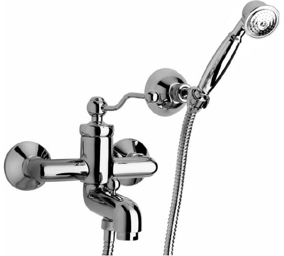 Изображение товара Смеситель для ванны Paini Duomo с душевым комплектом (лейка, крепеж, шланг), хром 16890