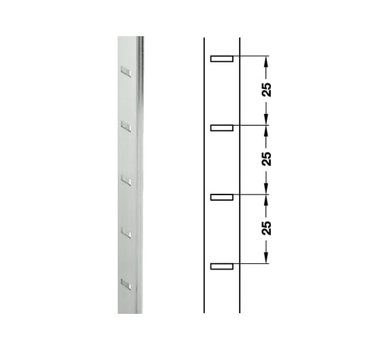 Изображение товара Шина для полкодержателя Hafele серебро, анодированная 283.12.903