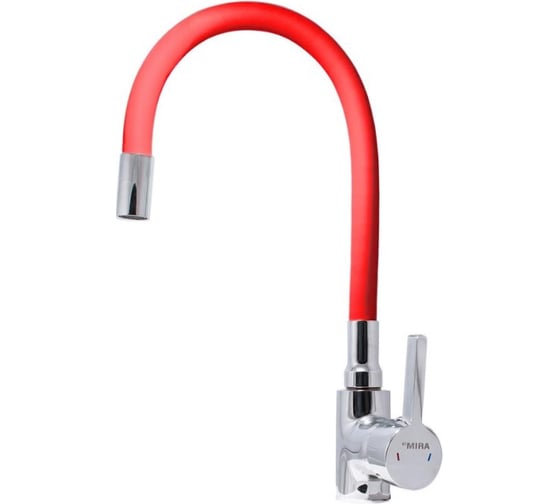 Изображение товара Смеситель для кухни stMira Mira картридж 35 мм, красный/хром  5098-1