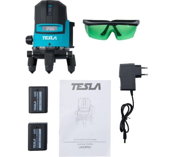 Изображение товара Лазерный уровень TESLA UR30PRO линейный крест 30м ±0,2мм/м зеленый луч 663151