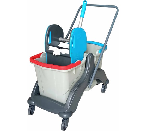 Изображение товара Тележка для уборки двухведерная Uctem-Plas 2x25л с отжимом арт.CK748 29274