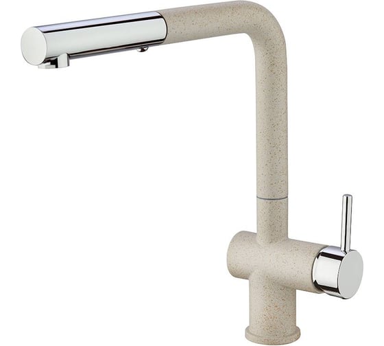 Изображение товара Смеситель для кухни Paini Cox высокий, поворотный излив, выдвижная лейка, бежевый матовый 23506