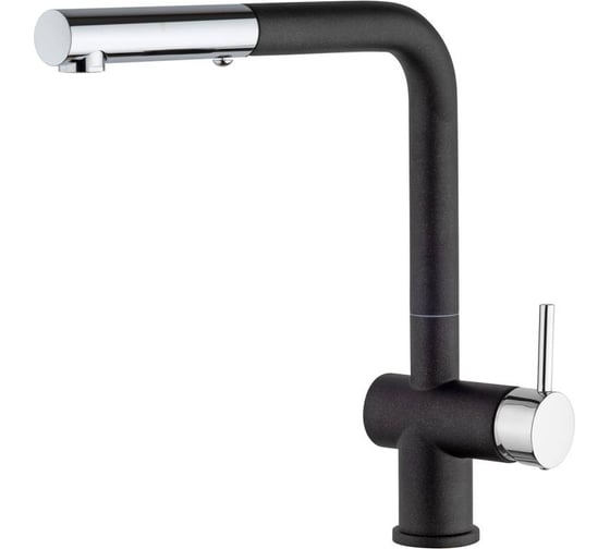 Изображение товара Смеситель для кухни Paini Cox высокий, поворотный излив, выдвижная лейка, черный матовый 23541