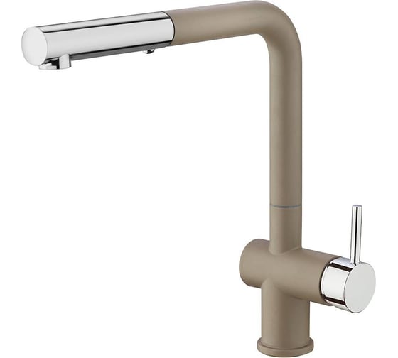 Изображение товара Смеситель для кухни Paini Cox высокий, поворотный излив, выдвижная лейка, бежевый матовый 23508