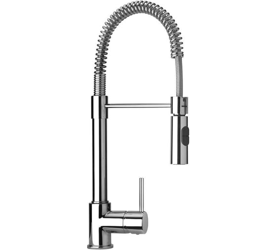 Изображение товара Смеситель для кухни Paini Cox с гибким высоким изливом, лейка два режима, пружина вокруг шланга, хром 22636