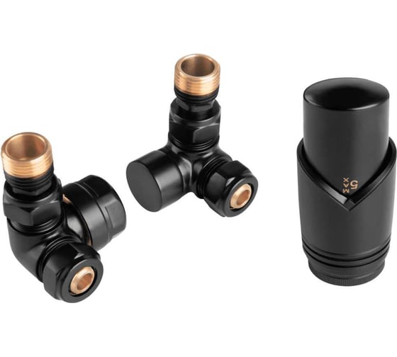 Изображение товара Термостатический осевой комплект VIVALDO 1/2", черный, в блистере AXTRV-BL