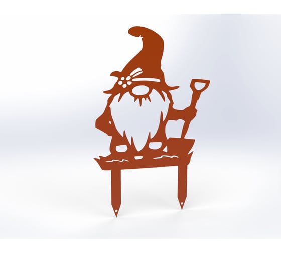 Изображение товара Фигурка садовая металлическая Металекс Гномик Модель 3, оранжевый 115078