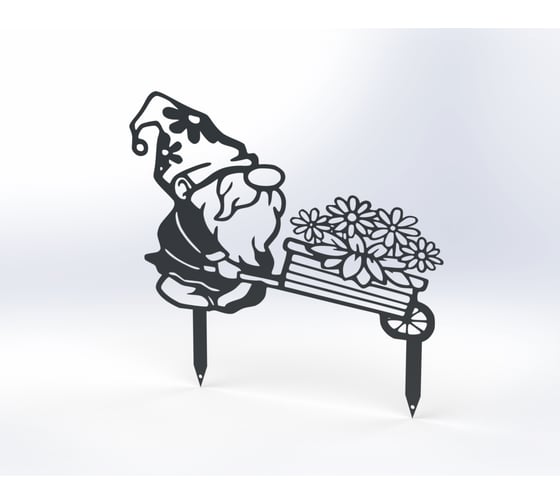 Изображение товара Фигурка садовая металлическая Металекс Гномик Модель 4, серый 115070