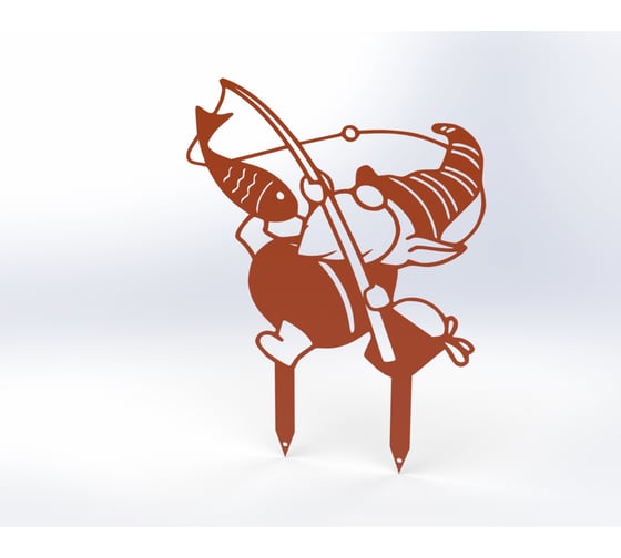 Изображение товара Фигурка садовая металлическая Металекс Гномик Модель 5, оранжевый 115080