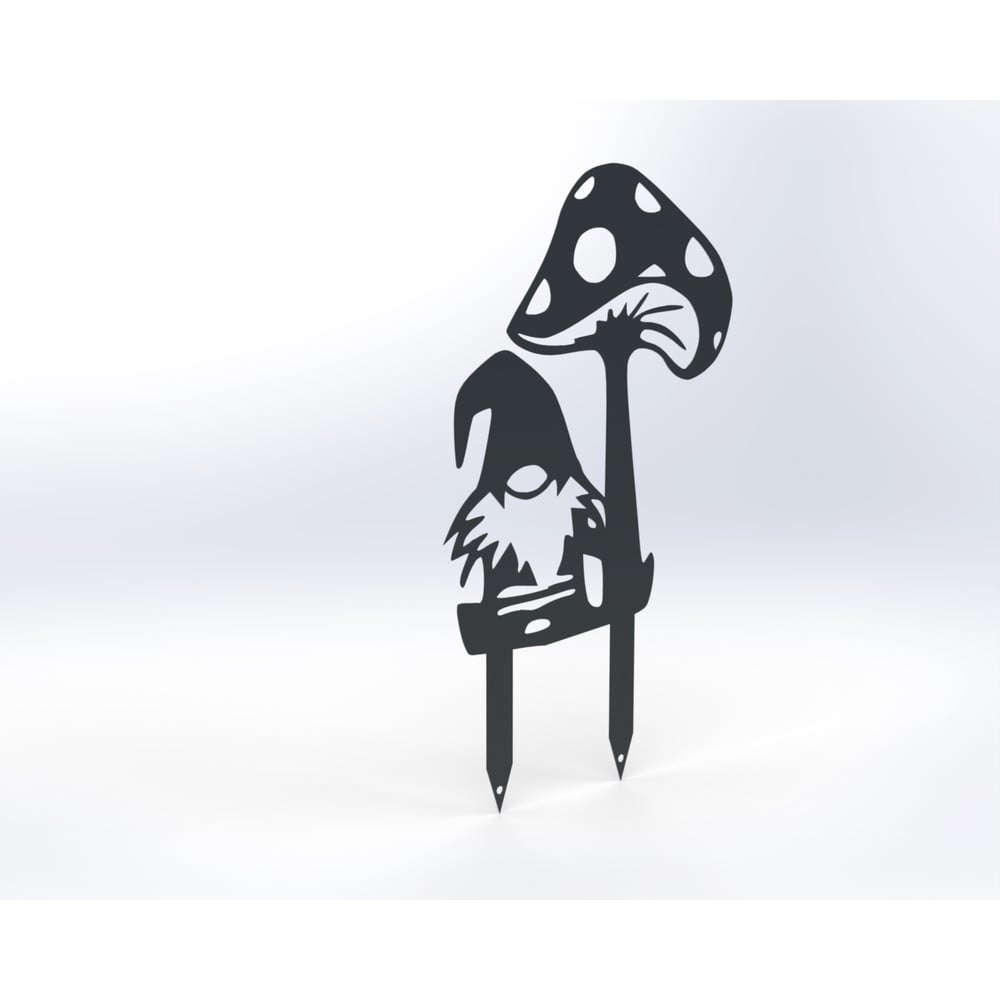 Изображение товара Садовая металлическая фигурка Гномик Металекс модель 1, серый 300 мм