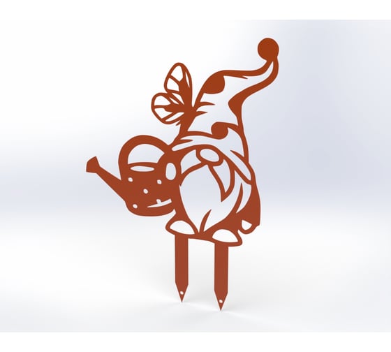 Изображение товара Фигурка садовая металлическая Металекс Гномик Модель 6, оранжевый 115081