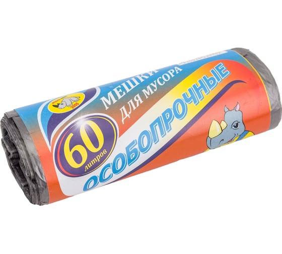 Изображение товара Мешки особопрочные (20 шт; 60 л; 10 мкм) для мусора Мультипласт Групп MPG020516/960102