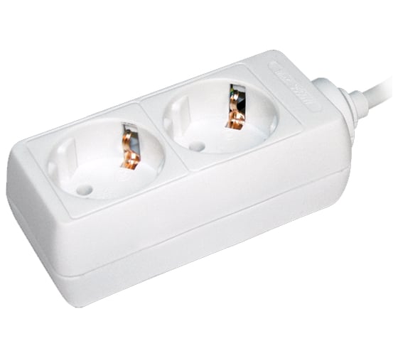 Изображение товара Удлинитель IEK У02 2 места, 2Р+РЕ, 5 метров, 3х1мм2, 16А/250 WYP10-16-02-05-Z-N