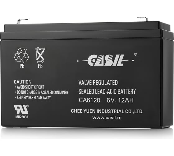 Изображение товара Аккумуляторная батарея CASIL CA6120 6 В, 12 Ач, F1 10601015