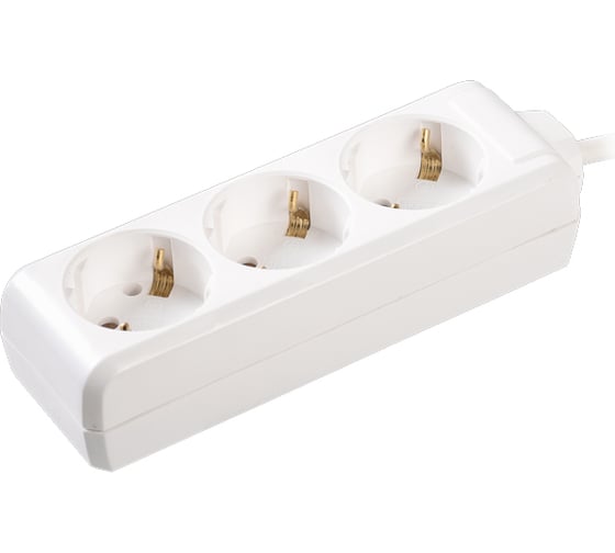 Изображение товара Удлинитель IEK У03 3 места, 2Р+PЕ, 1,5метра, 3х1мм2, 16А/250В WYP10-16-03-01-Z-17