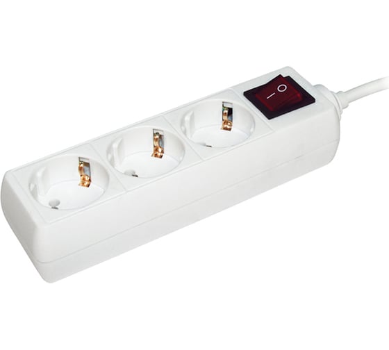 Изображение товара Удлинитель IEK У03К-выкл., 3 места, 2Р+PЕ, 5метров, 3х1мм2, 16А/250 WYP10-16-03-05-ZK-N