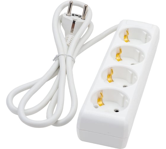 Изображение товара Удлинитель IEK У04, 4 места, 2Р+PЕ, 1,5метра, 3х1мм2, 16А/250В WYP10-16-04-01-Z-17