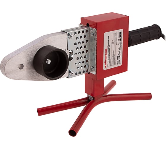 Изображение товара Аппарат для сварки пласт труб KRONWERK КW800 800 Вт, 300 C, насадки 20-25-32-40-50-63 мм, меткейс 94214