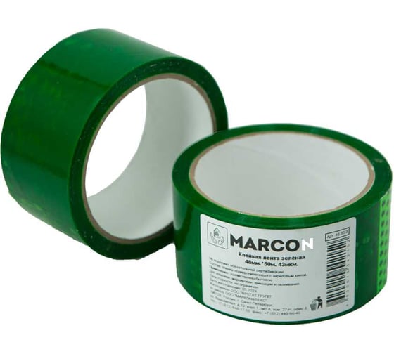 Изображение товара Клейкая лента MARCON зеленая, 50 метров 48.50.З