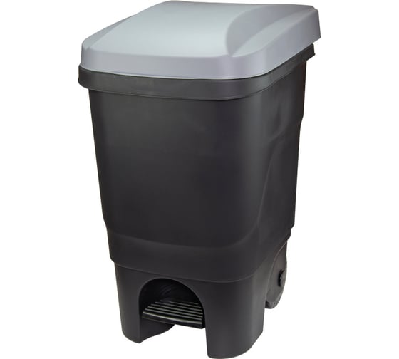 Изображение товара Бак IDEA 60 л с педалью на колесах серый М 2398