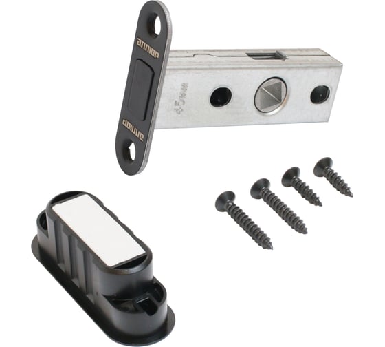 Изображение товара Магнитная защелка Аллюр АРТ L45-8M-R18 BL матовый черный, б/ручек 16715