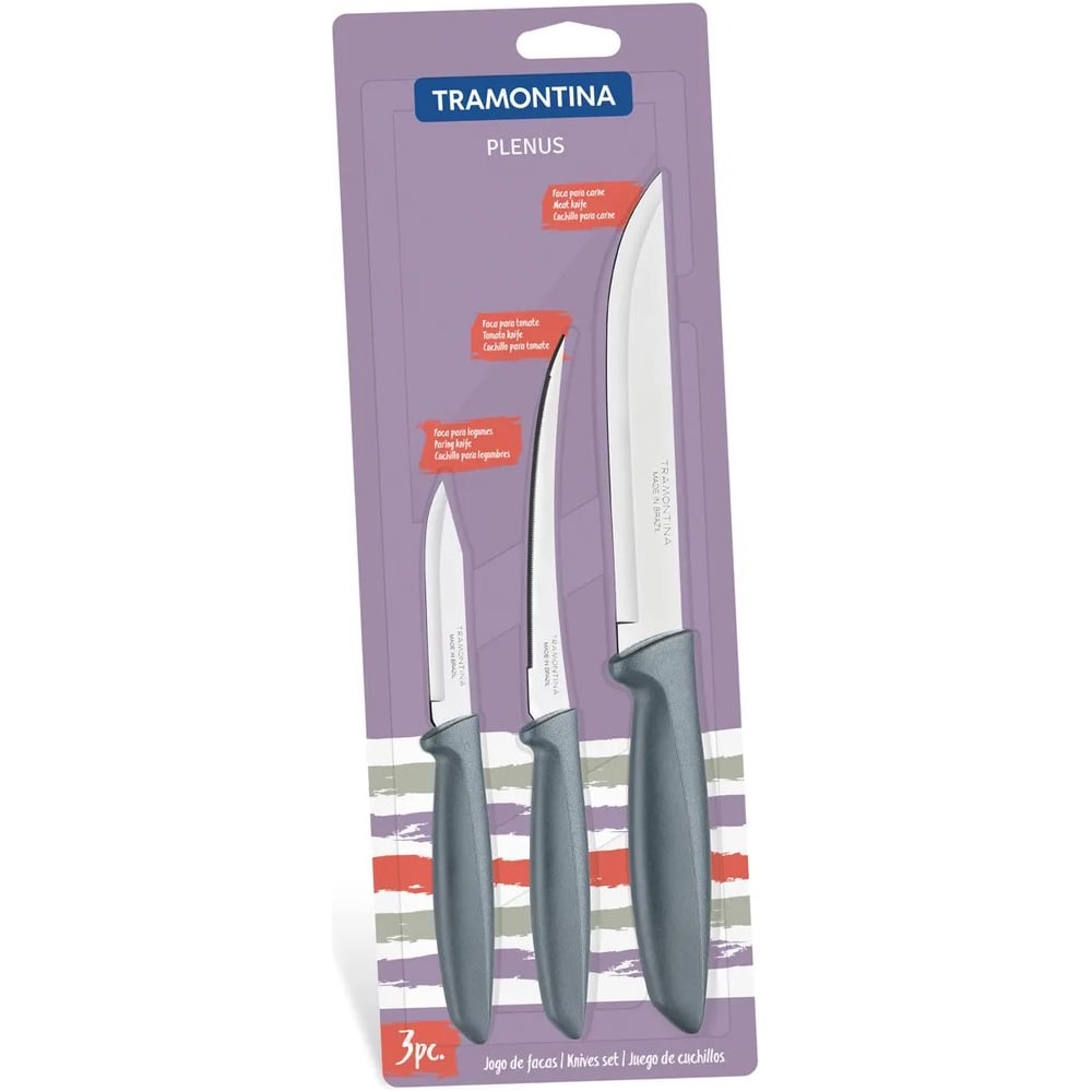 Изображение товара Набор ножей Tramontina Plenus 3 шт для мяса хлеба овощей фруктов