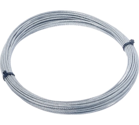 Изображение товара Трос стальной Стройметиз 2.0 мм DIN 3055 цинк (уп. 5м) подвес 4142042