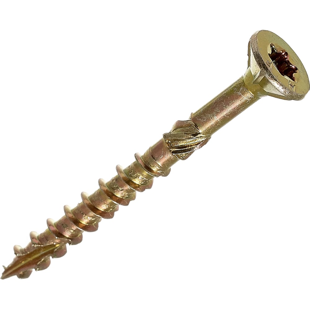 Изображение товара Саморез конструкционный самозенкующий 4,5x45 желтый для дерева Стройметиз