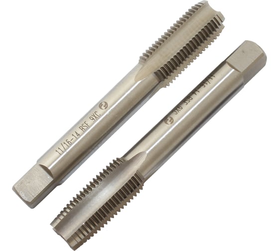 Изображение товара Метчик CNIC 11/16" BSF 55гр 9ХС дюймовый, ручной, к-т из 2-х шт. 14 ниток/дюйм 45947