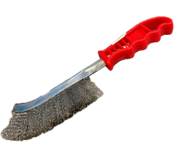 Изображение товара Щетка зачистная CNIC 1-рядная, 260 мм, с пластмассовой ручкой, оцинкованная проволока, d 0.35 мм 89804 29752