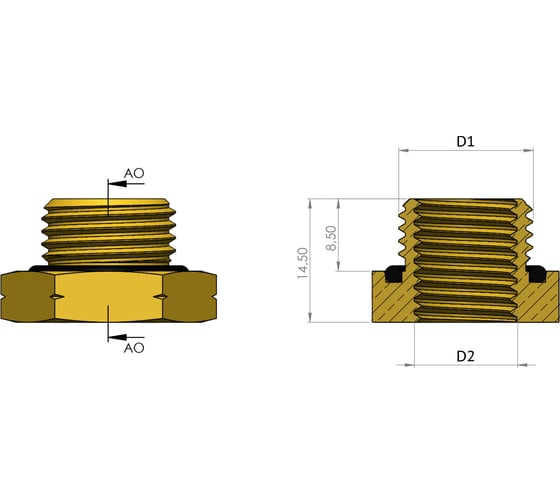 Изображение товара Переходник M22/F16x1.5 ORPASAN ORP 4562