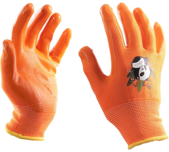 Изображение товара Перчатки садовые Фабрика Перчаток оранжевые, размер 5 ПЕР-ДЕТ-ПН 1/2 5
