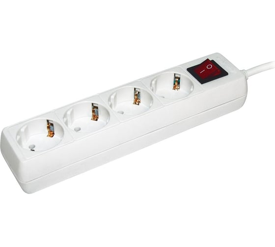 Изображение товара Удлинитель IEK У04К-выключатель, 4 места, 2Р+PЕ, 3метра, 3х1мм2, 16А/250 WYP10-16-04-03-ZK-N