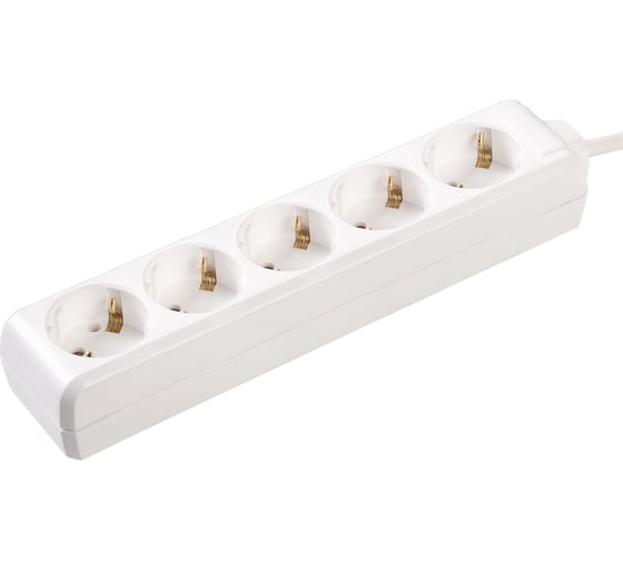 Изображение товара Удлинитель IEK У05, 5 мест, 2Р+PЕ, 3 метра, 3х1мм2, 16А/250 WYP10-16-05-03-Z-N