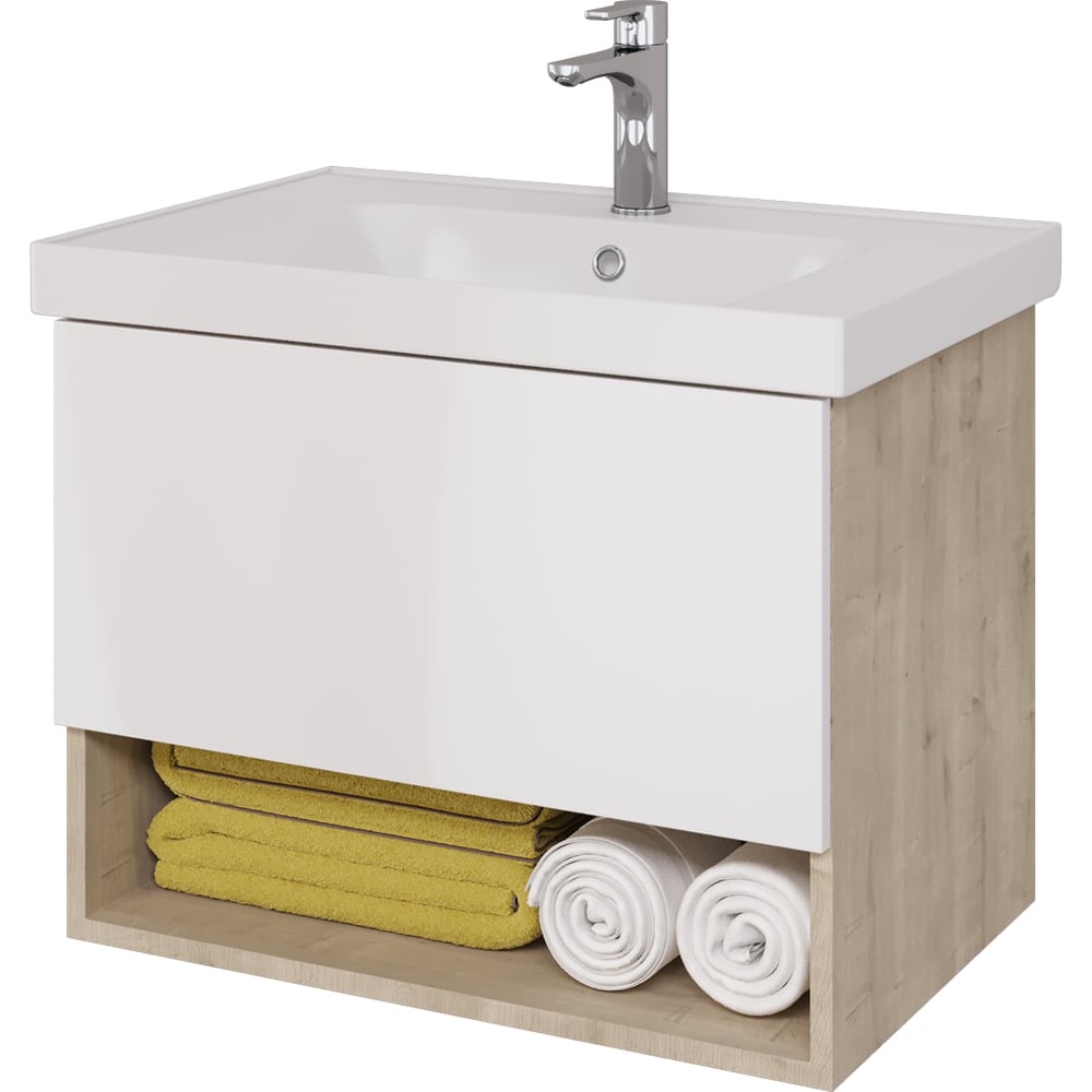 Изображение товара Подвесная тумба с раковиной Dreja PERFECTO 70 см белый глянец